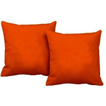 Italian Bed Linen Più Bello Fundas de Cojín, Poliéster, Naranja, 40x40x1 cm, 2 Unidades