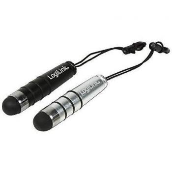 LogiLink Eingabestift Mini, 2er Set, schwarz & silber
