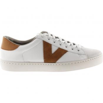 Victoria Berlin Piel & Serraje 1126142 Zapatillas Deportivas Unisex Cuero Blanco con Piezas de Color y Puntera de Serraje Talla 40