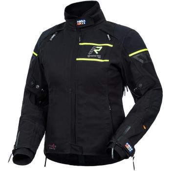Chaqueta textil para motocicletas Rukka Raptorina GTX para damas - Negro Amarillo (38)