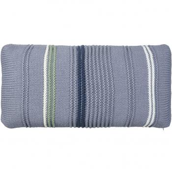 Södahl Cojín Purl Knit, China Blue 35 x 70 cm con relleno de plumas