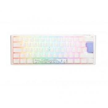 Ducky Teclado Mecánico ONE 3 Classic Mini 60% Pure White MX-Silent Red (ES) - Teclado mecánico compacto de 60%, retroiluminación RGB, teclas PBT, interruptores MX Silent