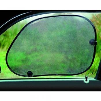 Parasoles Carpoint para ventanillas de coche, tipo hatchback, tamaño 65 cm, color negro, incluye 2 piezas y es plegable