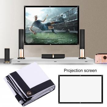 Pantalla de proyector portátil 100 pulgadas 16:9, tela reflectante de alta densidad, cortina plegable antiluz para uso en hogar y exterior