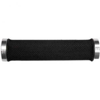 3T 7182009 - Puños para bicicleta, color negro / plata