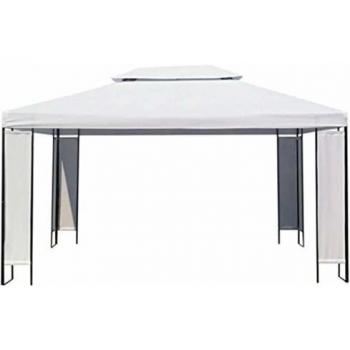 White 3x4m Outdoor Gazebo with Steel Frame and Vented Canopy