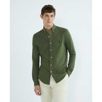 Ralph Lauren Men's Regular Fit Lightweight Green Cotton Shirt