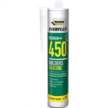 Everbuild Everflex 450 Premium+ Builders Silicone Sealant, Black, 300 ml
