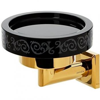 Pomdor - Jabonera Timeless pvd Oro 24 - Negro Deco Heritage
