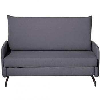 Sofá Cama Tapizado en Tela Gris 2 Plazas Belfast - Moderno y Convertible