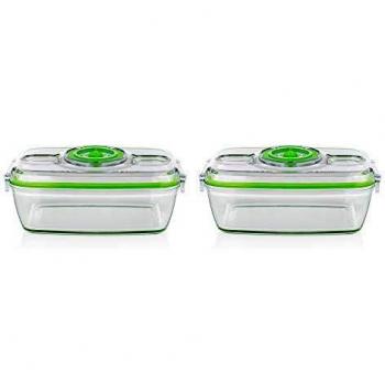 Pack de 2 recipientes herméticos Princess de cristal grandes para envasado al vacío
