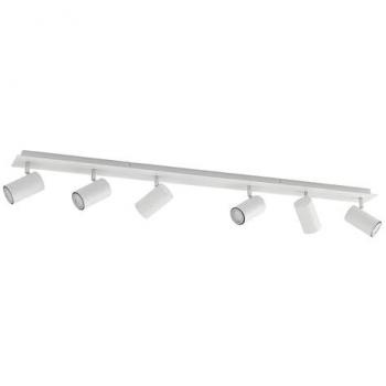 Foco empotrado de techo Joffrey, 6 luces, blanco, metal para salón y comedor