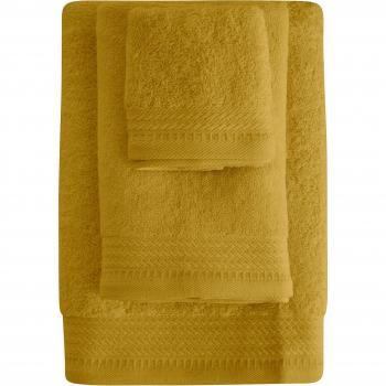 Eiffel Textile Juego de Toallas Calidad Rizo 400 gr, Algodón Egipcio 100%, Oro, 1x Baño 1x Lavabo 1x Tocador, 3 Unidades