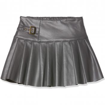 boboli Synthetic Leather Skirt For Girl, Falda para Niñas, Gris