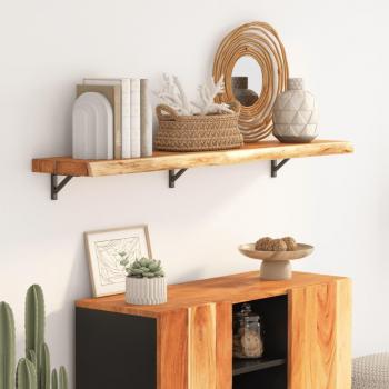 Acacia Wood Live Edge Wall Shelf 120x20x3.8 cm Rectangular