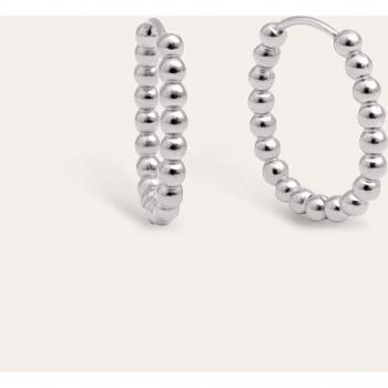 Pendientes Dana Dots en Acero con Acabado Brillante - Pendientes Aro Ovalados con Cierre Congo/Click - Joyas Para Mujer - Varios Acabados