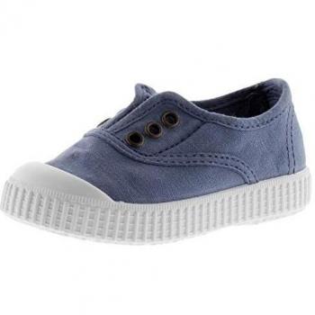 victoria Plano VICTORIA Tenis 1915 Inglesa Lona Tintada ALGODÓN TEÑIDO, ECOLÓGICO Y 30% Reciclado con ELÁSTICO Central SIN Cordones 106627-KIDS para Unisex-niños Azul 21