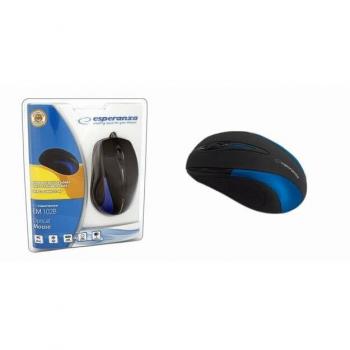 Ratón Óptico Esperanza EM102B Azul con Cable USB Tipo A de 800 DPI