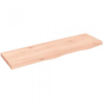 Estante de pared de madera maciza de roble sin tratar 100x30x(2-4) cm, Natural, Marrón claro, Marrón oscuro, Mueble de almacenaje para oficina, estudio y dormitorio