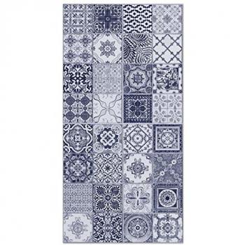 Alfombra Vinílica Hidráulica Níjar Azul 160x230 cm - Antideslizante e Ignífuga para Cocina y Salón