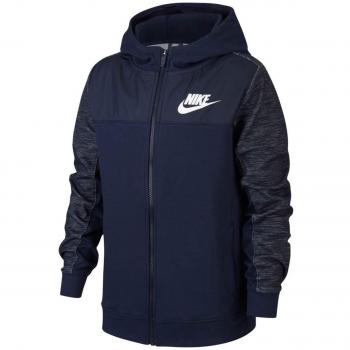 Nike B NSW Hoodie FZ Advance Sweatshirt, Niños, Obsidian/whi, XS