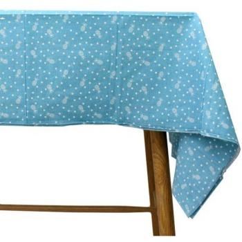 Mantel de tela algodón 140 x 170 cm piñas azul