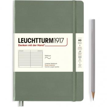 Cuaderno Leuchtturm1917 A5 Tapa Blanda Verde Oliva con Páginas Numeradas y Líneas