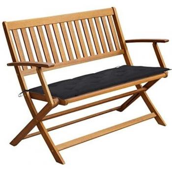 Acacia Wood Garden Bench with Cushion 120 cm