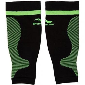 Medilast D450NV - Pantorrillera trail unisex, color negro / verde, talla L