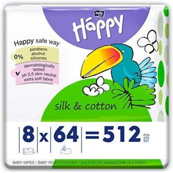 Toallitas Premium Bella Baby de Algodón y Seda para Piel Sensible, Pack de 64