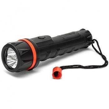 VeLamp IRUB1LED Linterna de 3 LED en goma hiperresistente. Con encaje cómodo. Funciona con 2 pilas AA