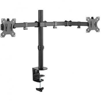 Soporte de Escritorio para 2 Monitores de 13-32'' a Morseto, Negro, Ajustable en Altura y Angulo