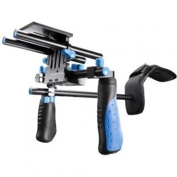 Walimex Pro Director I - Soporte para videocámara, Color Negro y Azul