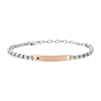Pulsera de Hombre Breil Colección Tag y Cruz en Acero Color Plata con Zirconia - Talla 22 cm