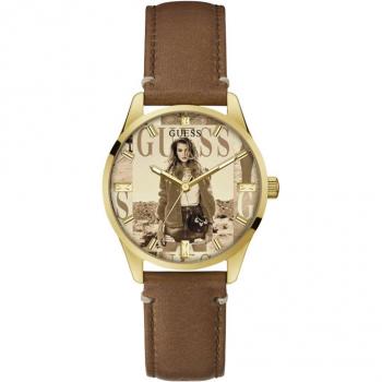 Guess - Reloj analógico de mujer G icon GW0290L1 de piel y correa marrón