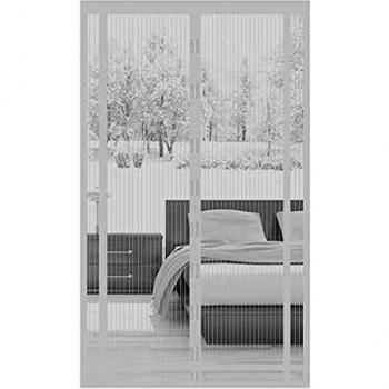 Sekey 160x230 cm Cortina Para Puertas con mosquitera magnética, Red a prueba de insectos.Montar sin taladrar, Puede Recortarse para Ajustarse a La Longitud y Anchura Adecuadas, Blanco