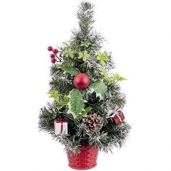 ?rbol de Navidad Rojo Multicolor con Piñas de 40 cm