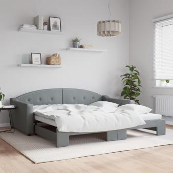 Sofá cama nido tela gris claro 100x200 cm Vidaxl
