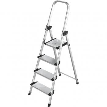 Escalera Doméstica de Aluminio con 4 Peldaños Anchos