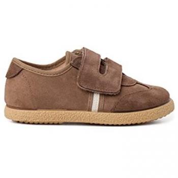 Zapatillas de Serraje para Niño con Cierre Adherente - Color Topo, Talla 22