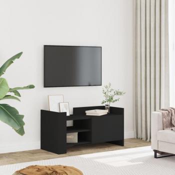 Mueble de TV de madera de ingeniería negro 80x35x40 cm