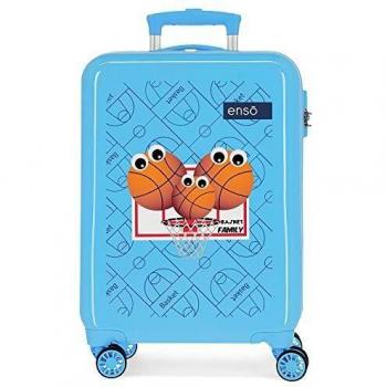 Enso Basket Family Maleta de Cabina Azul 37x55x20 cms Rígida ABS Cierre combinación 34L 2,6Kgs 4 Ruedas Dobles Equipaje de Mano