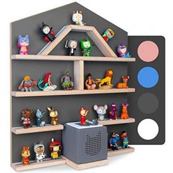 Estante Murale Magnético Little Moonshine para Tonie Box y Tonies - Capacidad 52 Tonies - Color Gris - Dimensiones 15x50x60 cm - Montaje DIY