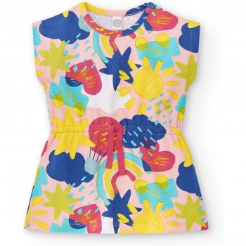 Tuc Tuc - Vestido de niña estampado con cintura ajustable Run Sing Jump