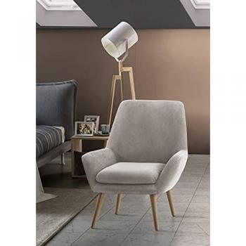 Sillón Relax Annarita de Diseño Moderno, 100% Made in Italy, Tejido Acolchado, 80x70h95 cm, Color Gris