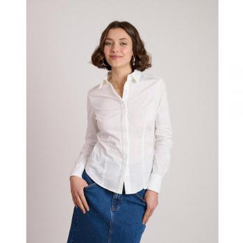 Camisa de mujer básica de manga larga entallada