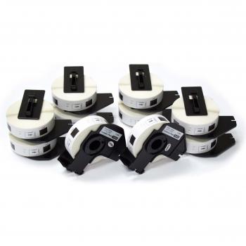 vhbw 10x Etiquetas Cinta adhesiva per Brother P-Touch QL-1050, QL-1050N, QL-1060, QL-1060N, QL-500, QL-500A, QL-500BS, QL-500BW por DK-11204.