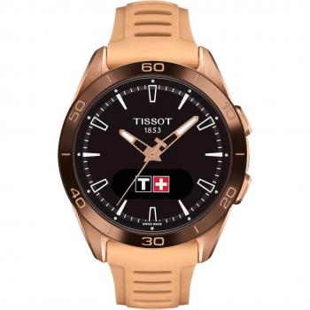 Tissot T-Touch Connect Sport 44mm Smartwatch with Gold Titanium Case and Silicone Strap