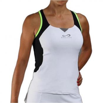 Camiseta Endless Starlett Mujer Blanco-Verde con Tecnología de Confort Superior