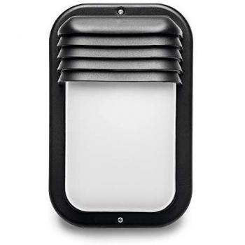 FAMATEL – Aplique Ecoled | IP44 | E-27 | 18W |Difusor termoplástico | Vertical | Bombillas E27 | Producto certificado con CE | Negro